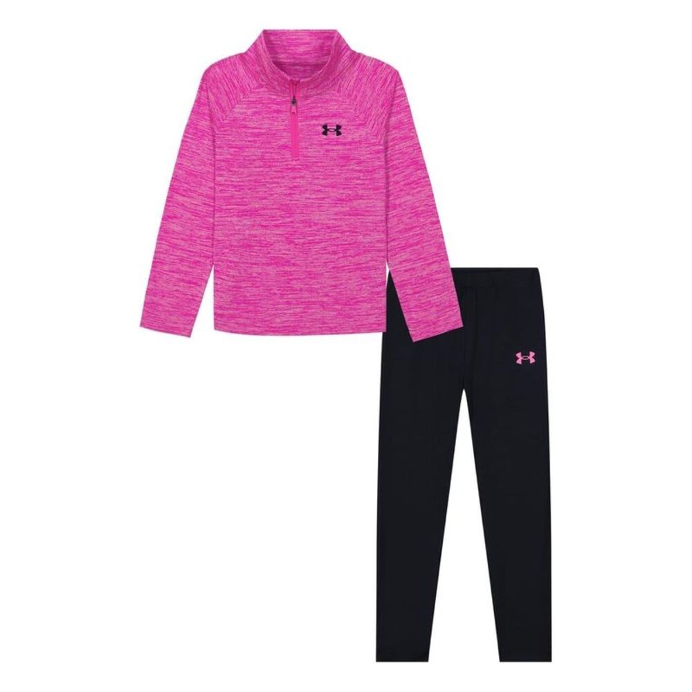 Under Armour Girls Tracksuit Set / Black/Pink